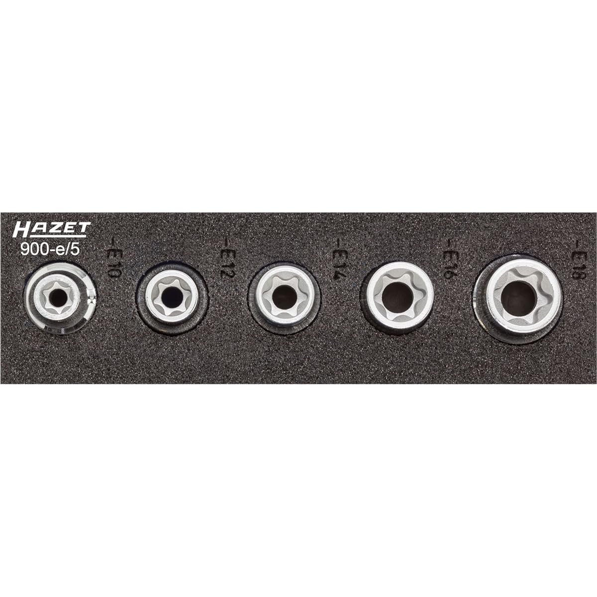 HAZET Torx Socket Spanner Set 172 x 50mm E10, E12, E14, E16, E18 Torx Set of 5 [Regular Japanese Import Product] 900-E/5