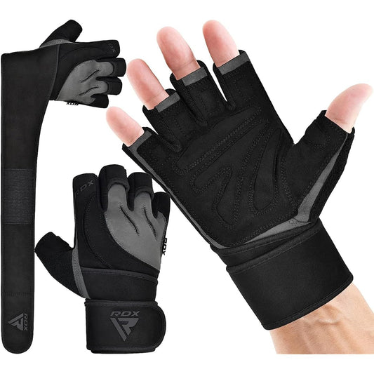 RDX Training Gloves [Improved Grip] Muscle Training Gloves with Wrist Wraps Weight Lifting Gym Gloves Gym Protection Men Women WGM-L4 Japanese Genuine Product