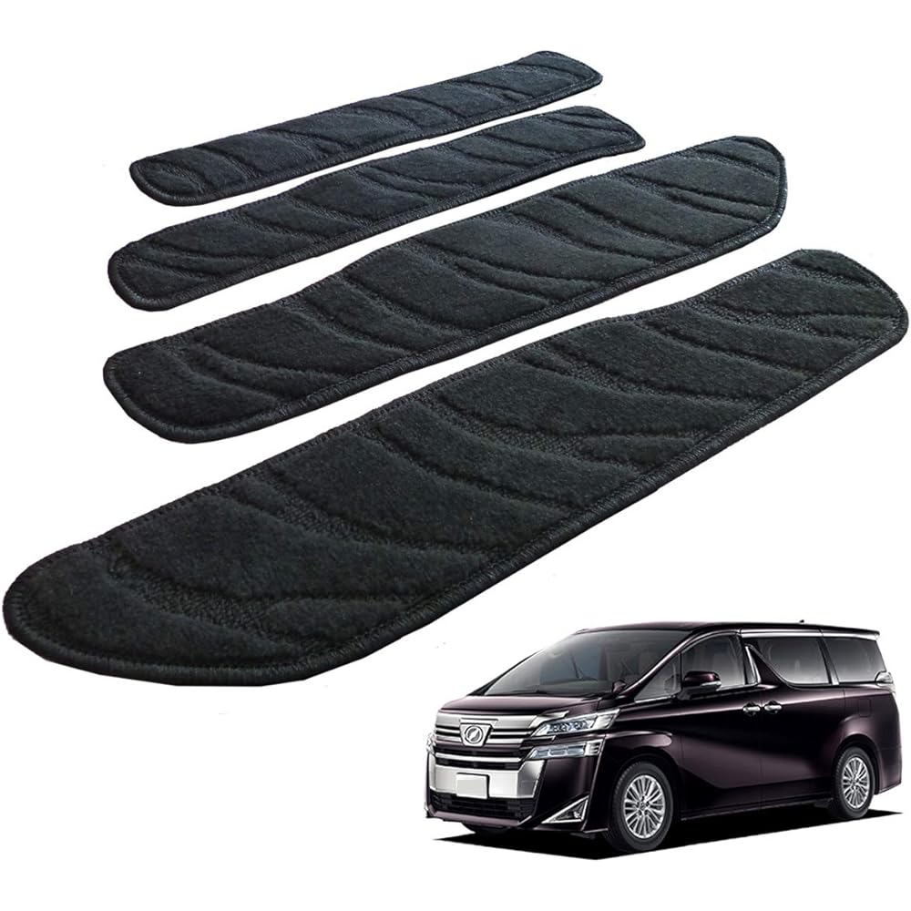 Fenice Car Mat Step Mat Domestic Production (Toyota Vellfire Vellfire Hybrid 30 Series) <Velcro Type / 3M Super Strong Double-Sided Tape Included> Wave Black Anti-Slip Shape Resistant to Slip Car Mat (Car Parts Specialty Store)