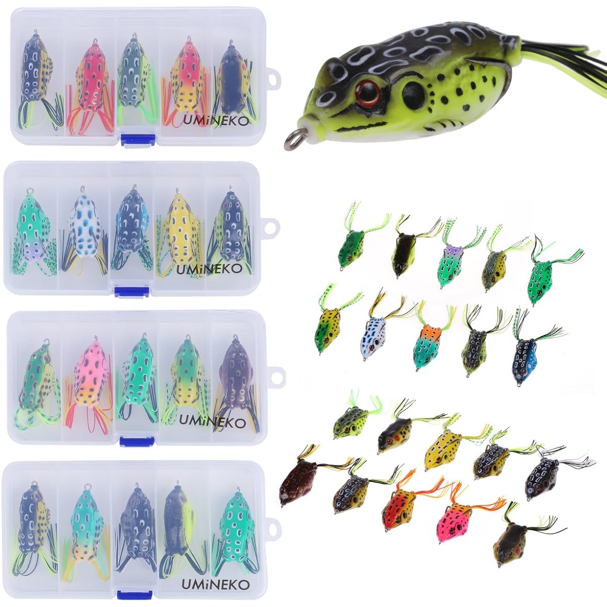 Umineko (UMiNEKO) UMINEKO Snakehead Frog Set Skirt Blade Multi Case Included Standard Type Compatible with All Situations Lure Set Snakehead Catfish