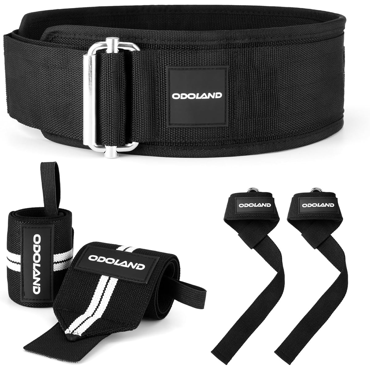 Odoland Weight Training Belt + Power Grip Lifting Belt for Muscle Training