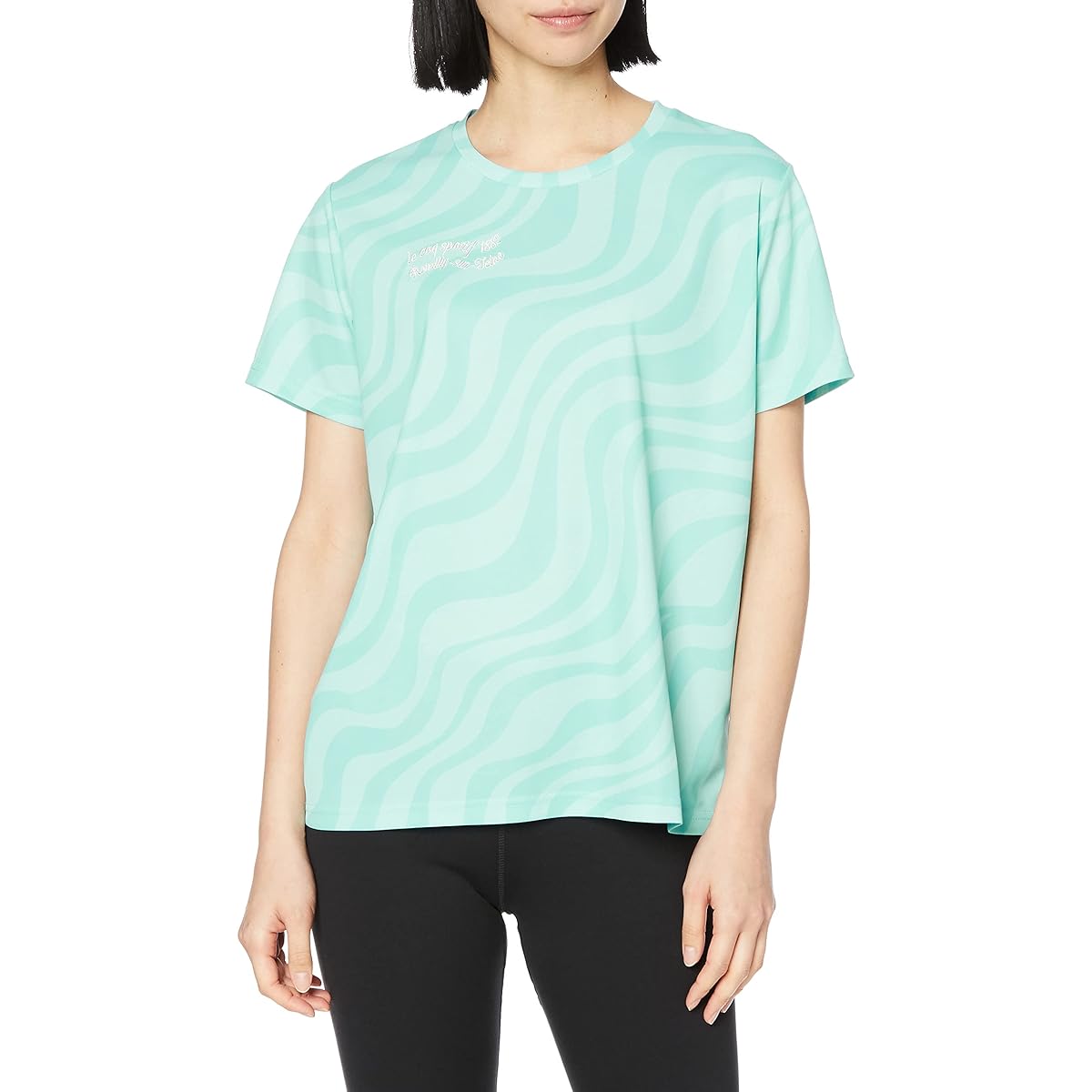 [Le Coq Sportif] Short Sleeve T-Shirt, Pattern, Running, Jogging, Gym, Sweat Absorbent, Quick Drying, UV CUT (UPF50+), Thermal Cooling, Women's