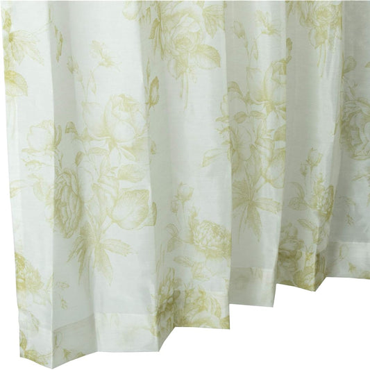 KAWASHIMA SELKON TEXTILES Lace Curtain Yellow 100x133cm 2 Pieces Washable UV Protection Flame Retardant