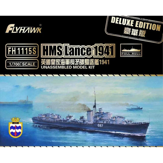 Flyhawk Model 1/700 Royal Navy Destroyer Lance 1941 Deluxe Plastic Model FLYFH1115S