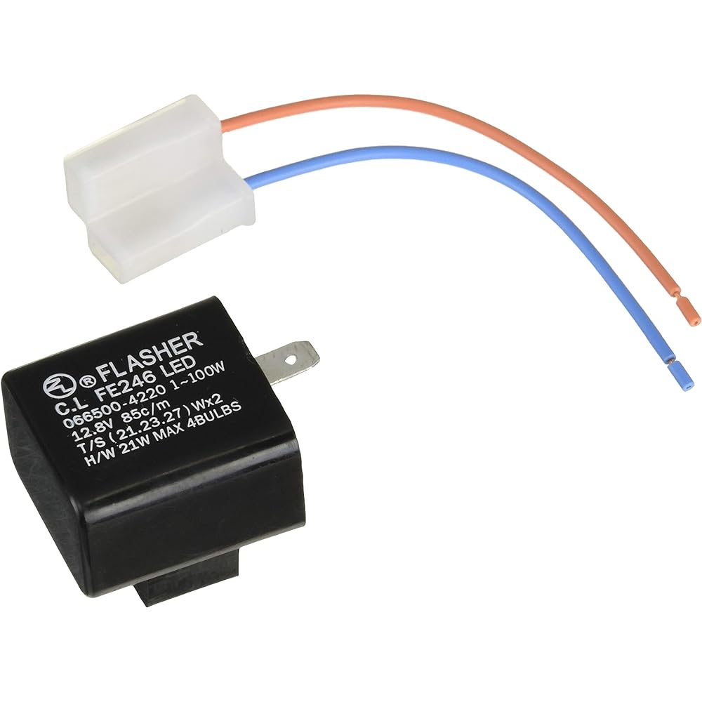KITACO 755-0400910 Flasher Relay Compatible with LED Turn Signal (Round Type) General Purpose (For 12V Vehicles)