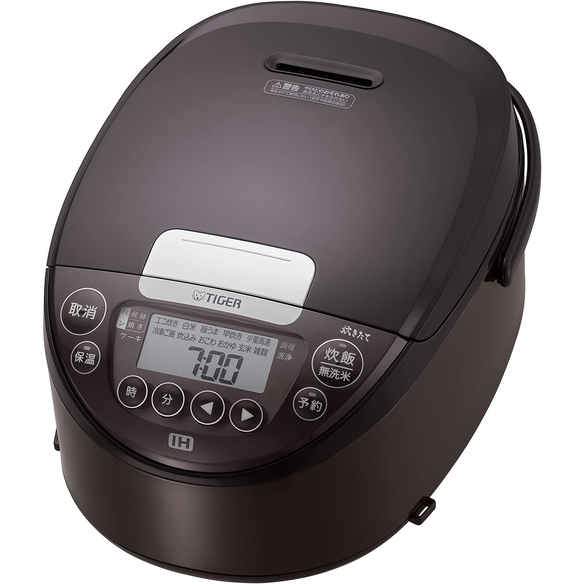 Tiger Thermos (TIGER) Rice Cooker 5.5 Cups IH Type Freshly Cooked Far Red Black Thick Pot Easy to Clean Brown JPW-D100T