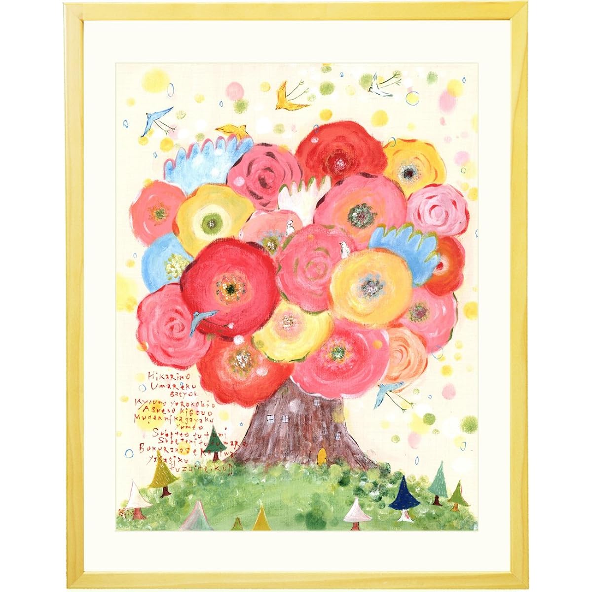 Painting Interior Flower Painting "Days of Continued Blooming" (S Size Framed) Framed Cute Entrance Healing Room Wall Toilet Scandinavian Miscellaneous Art Healing Small