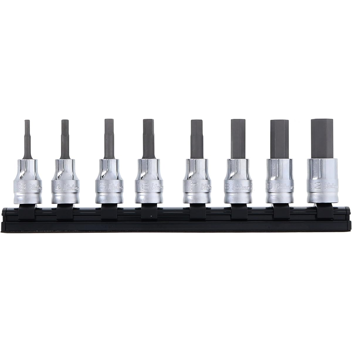 Yamashita Industrial Research Institute Koken Z-EAL 3/8(9.5mm)SQ. Hex bit socket rail set Total length 50mm 8 piece set RS3010MZ/8-L50
