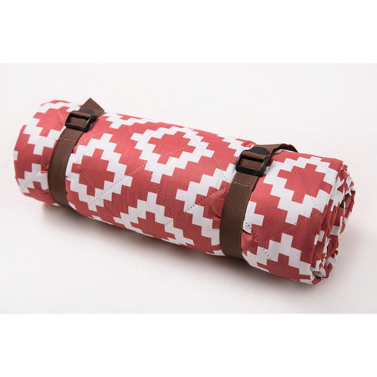 Naturalio Leisure Sheet, 3 Layer Construction, Thick Picnic Sheet, 200cm x 200cm, Waterproof, Camping Mat, Cherry Blossom Viewing, Sports Day, Compact Storage (Dark Red Diamond Lattice)