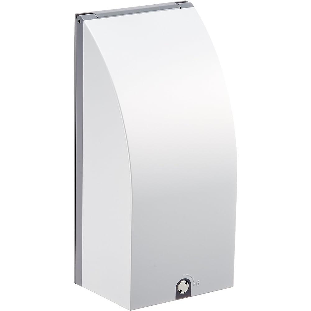 Panasonic WK4702S Smart Grounded Waterproof Outlet with Cover, Simple Key, Preventive Type, Earth Terminal Type, For Both Exposed and Recessed Use, White Silver