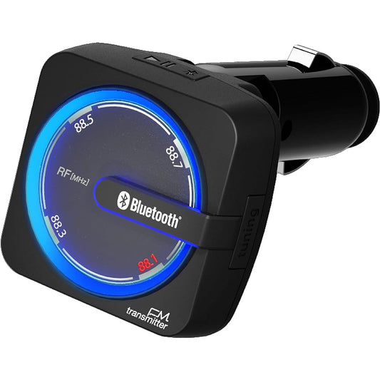 Kashimura Bluetooth FM Transmitter Rainbow Lumi USB1 Port 2.4A 12V/24V Car Compatible NKD-186