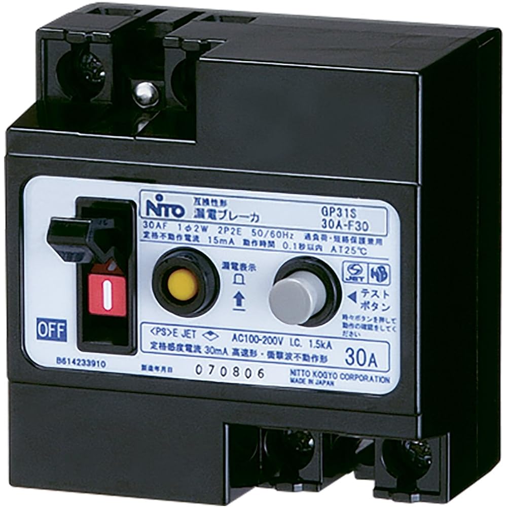 日東工業 JIS Compatible Shape 漏電 Breakers gp31s2p30af30