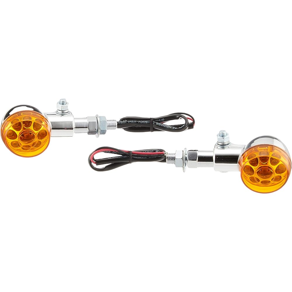 Bike Parts Center LED Turn Signal Revolver Type Left and Right Set Universal Orange 313806