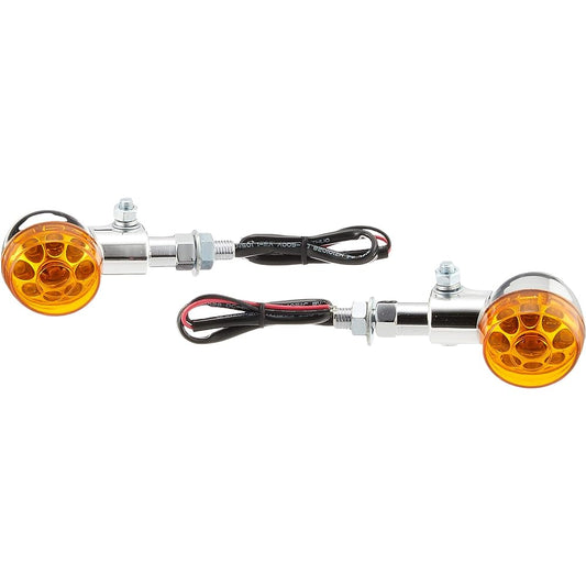 Bike Parts Center LED Turn Signal Revolver Type Left and Right Set Universal Orange 313806