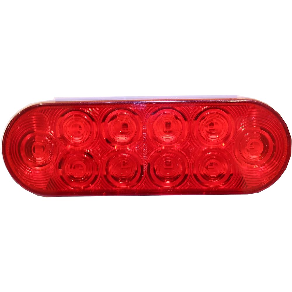 OPTRONICS 6 inch elliptical eyelet mounting Super diode LED light red stop/turn/tail high durability waterproof