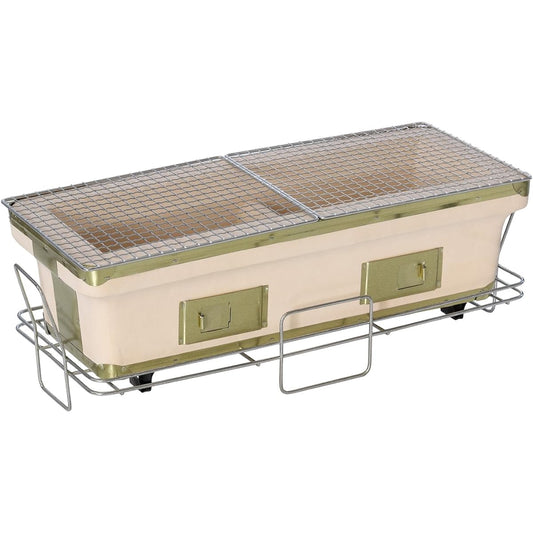 BUNDOK Long Angle Seven Wheels Long BD-424 [For 5-6 People] Charcoal Barbecue