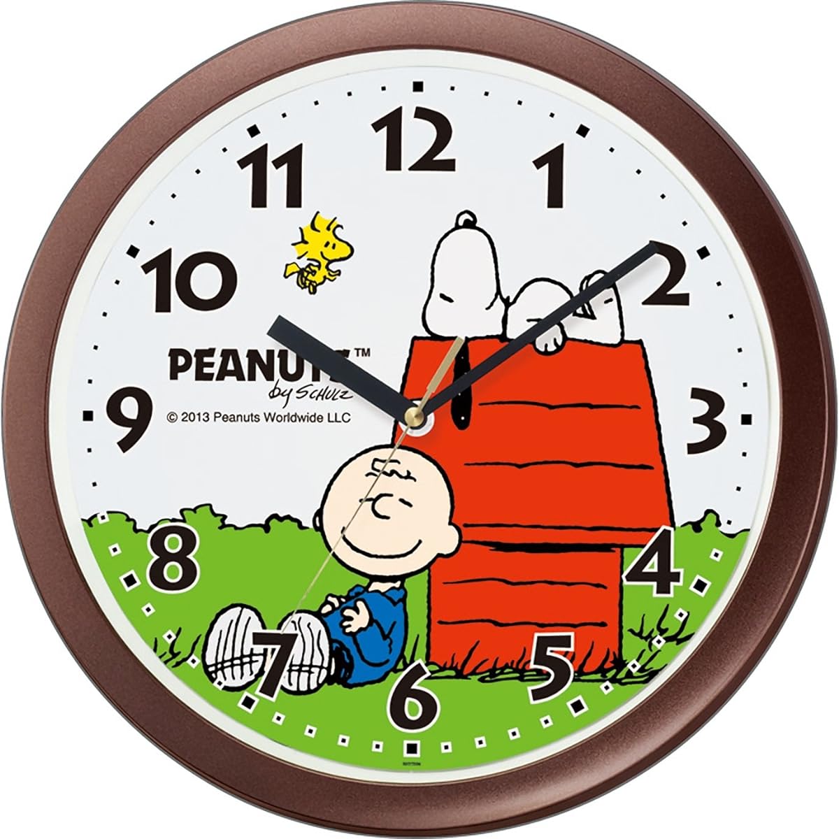 RHYTHM SNOOPY Wall Clock Character Analog Brown Ф33x4cm Snoopy M712A 4KG712MA06