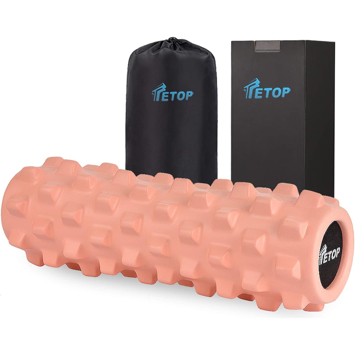 [40CM for advanced users] 5 Year Warranty TETOP Foam Roller Myofascial Release Roller Stretch Roller Matches Body Lines Unbreakable Solid Thin Light Massage Yoga Pole Exercise Training 600g 40*12.5CM 500KG Load Capacity Orange