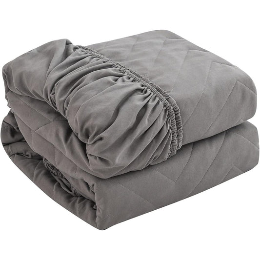 Fitted Sheet with Integrated Pad, Family, 240x200x30cm, Thin, Bed Pad, Comfortable for All Seasons, Bed Pad, Dust Mite Resistant, Antibacterial, Odor Resistant, Sweat Absorbent, Quick Drying, Comes with Rubber All Around, Washable, Hotel Specifications,