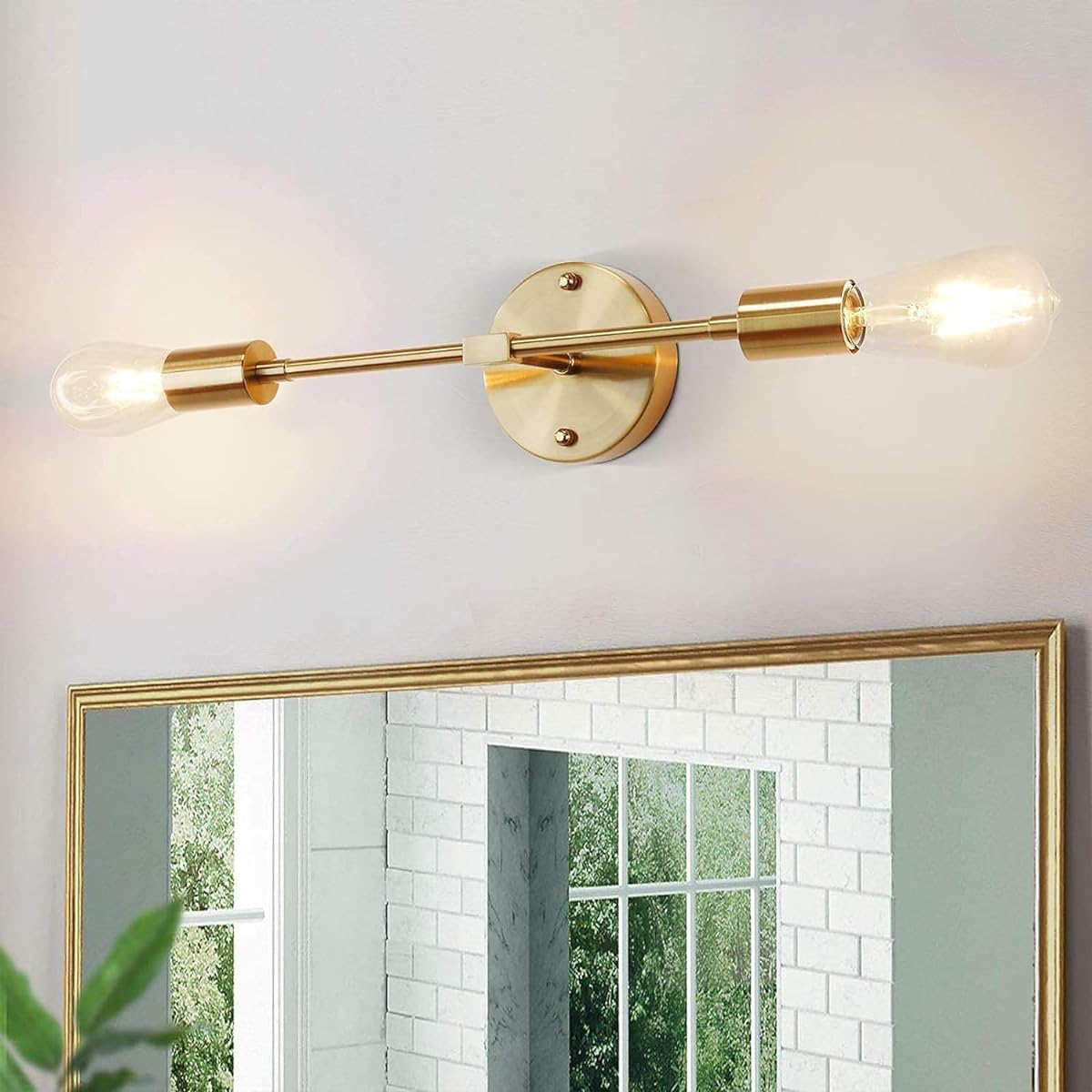 Chende Bracket Light Brass Wall Light Retro 2 Lights Wall Hanging Light Wall Lamp Stylish Light E26 Gold Washroom Washroom Mirror Room “Wall-2Light-Gold-JP”
