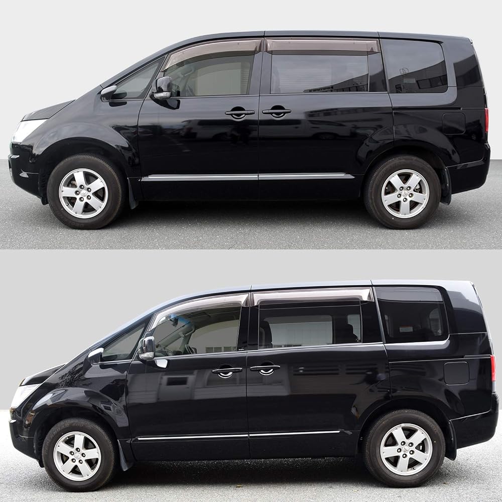 SecondStage Mitsubishi Delica D:5 Early Year Pillar Garnish For Vehicles with Genuine Visor Piano Black/B007BLK