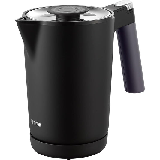 Tiger Thermos (TIGER) Electric Kettle with Temperature Adjustment Function, Water Boiler, Coffee Drip, Stainless Steel, 7Safe+ 1.0L, Prevents Hot Water from Falling, Prevents Drying, Steam-less, Onyx Black PTQ-A100KO