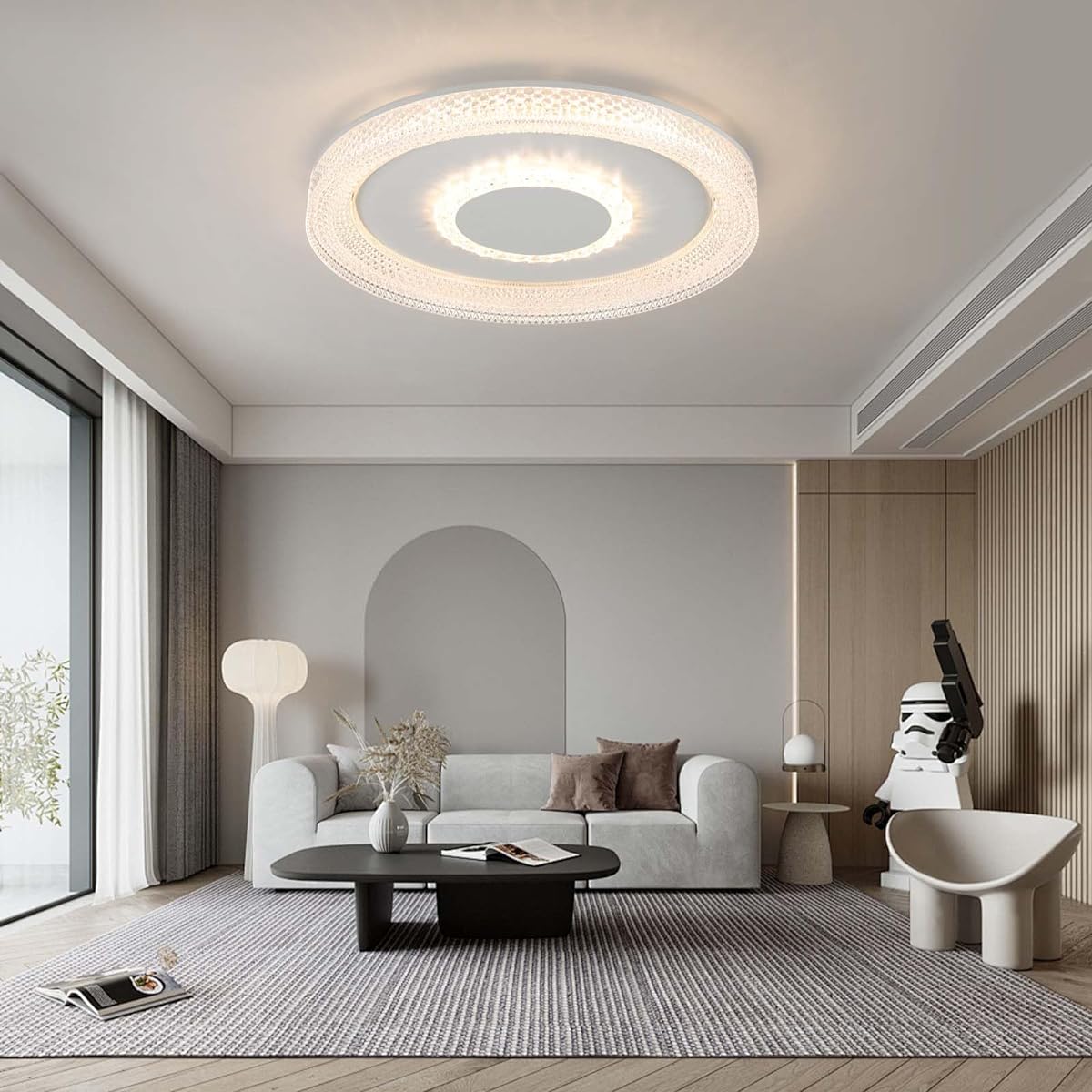 Loiogohot LED Ceiling Light Lighting Ceiling Stylish Stylish Lighting 10 Tatami 33W Lighting Ceiling Stepless Dimming Color Living Lighting Perfect for Living Room Bedroom Study Office Children's Room Remote Control APP PSE Certification Manual