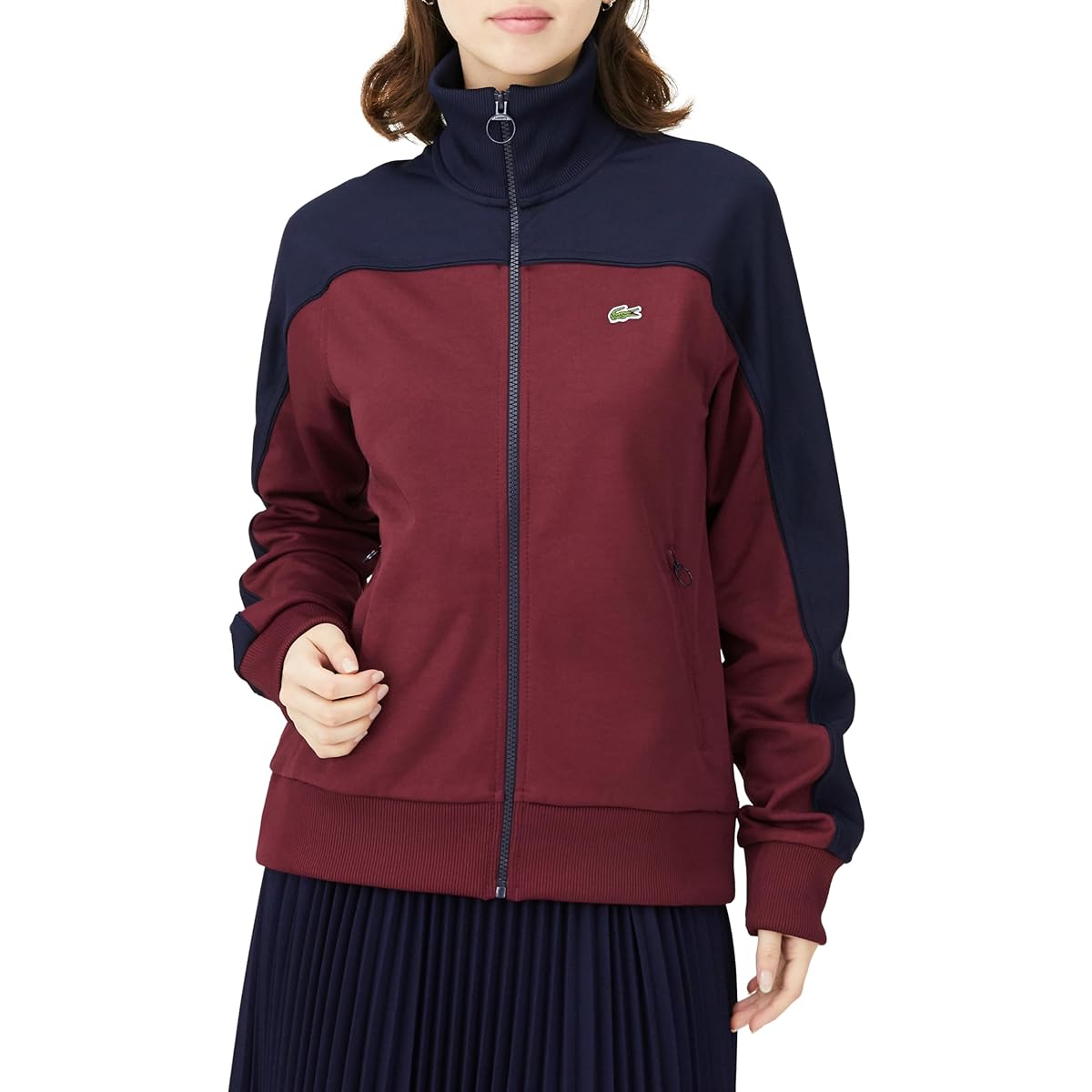 [Lacoste] Sweat [Official] Bicolor Sweat Track Jacket Women's SF1632-10