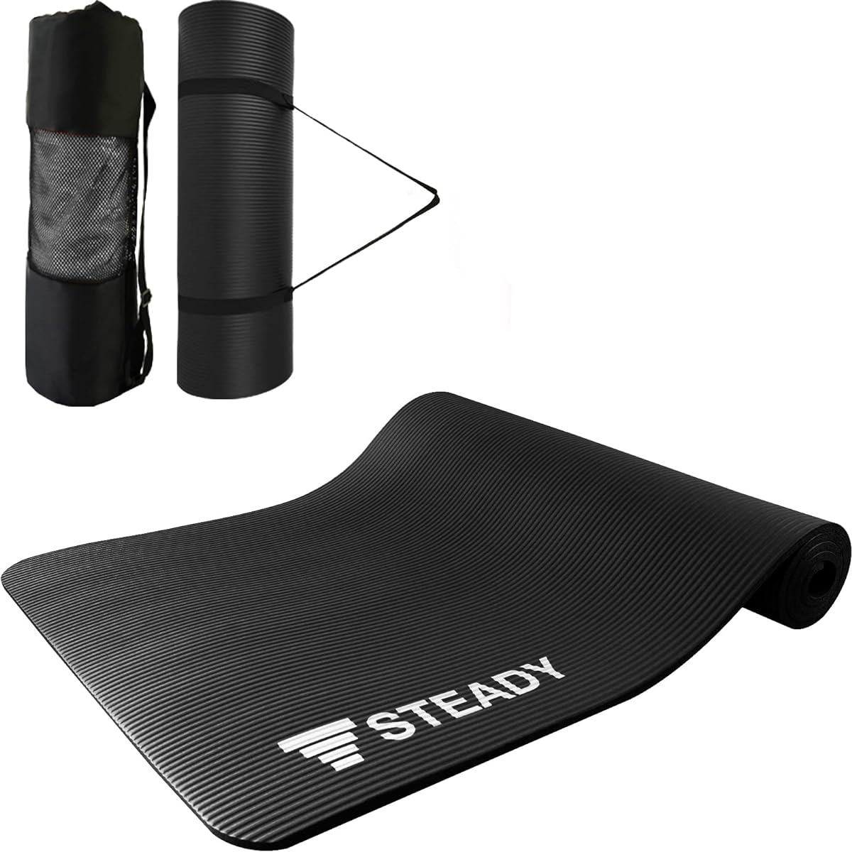 STEADY JAPAN Yoga Mat 10mm [High Density Core Cushion™ / Soundproofing / Joint Protection / Lightweight / Antibacterial / Foldable] Steady Training Mat ST135