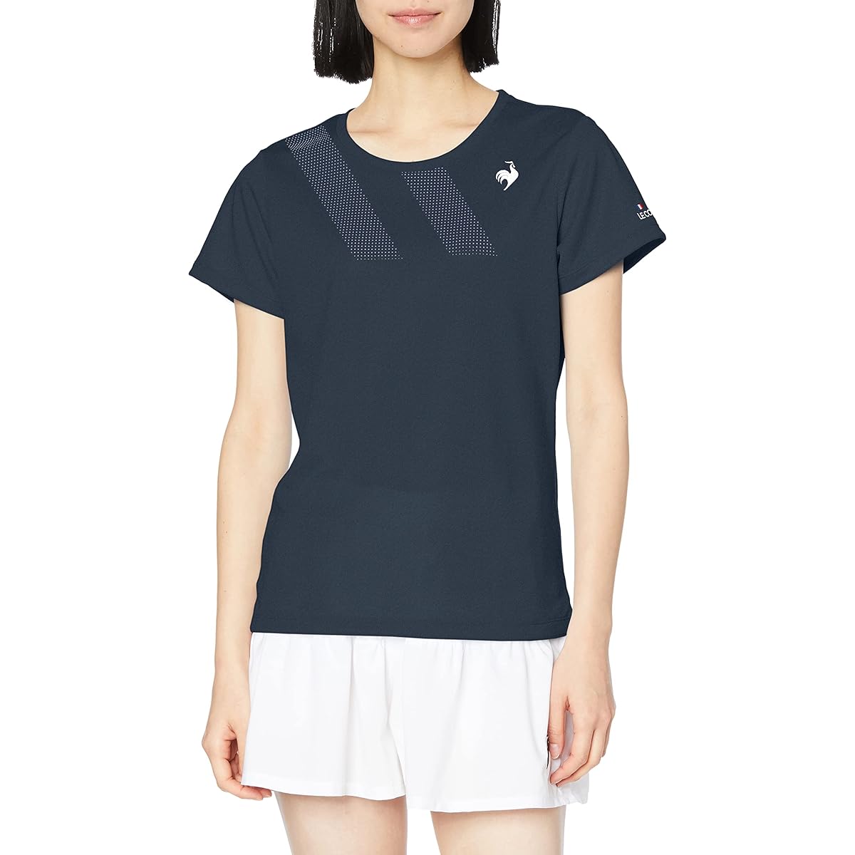 [Le Coq Sportif] Short Sleeve Game Shirt, Tennis Team, Practice Match, Sweat Absorbent, Quick Drying, UV Protection (UPF), Women's