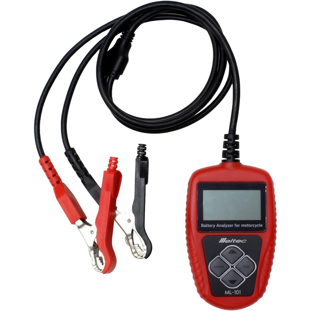 Meltec battery diagnostic machine (for motorcycles/LED digital display) DC12V Diagnosis content: CCA value, CA value, mΩ Battery status & charging capacity display/Japanese notation Meltec ML-101