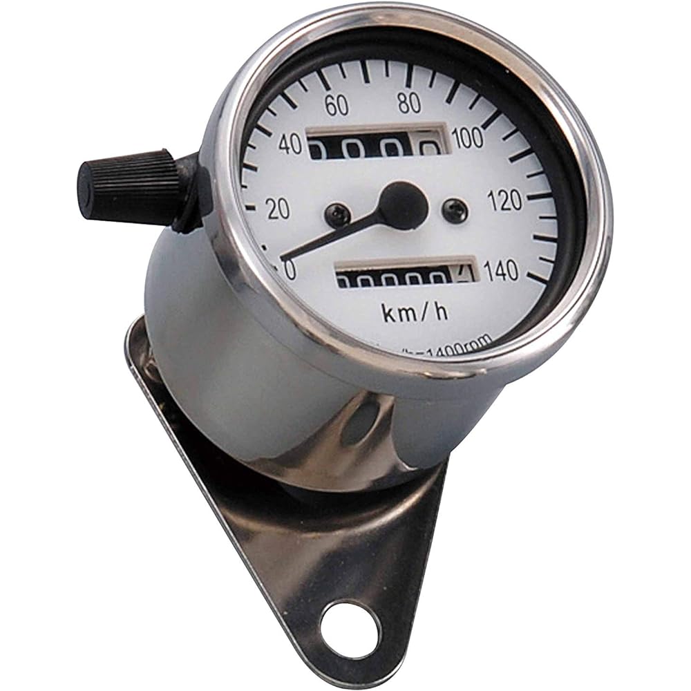 POSH Motorcycle Supplies LED Backlight Mini Speedometer Mechanical White Panel 140km/h Display with Trip TW200 TW225 SR400 Estrella 250TR 100014-70