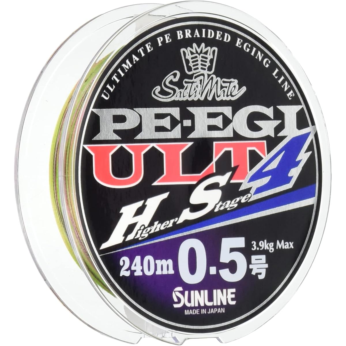 SUNLINE PE Line Saltimate PE Egi ULT HS4 240m No. 0.5 3.9kg 4 pieces White, Pink, Light Green