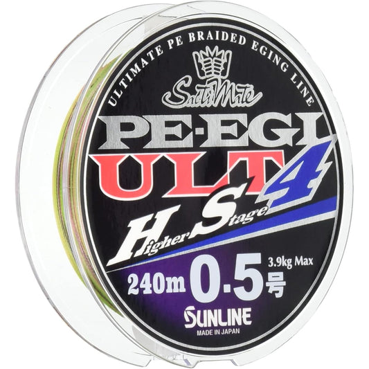 SUNLINE PE Line Salt Mate PE Egi ULT HS4 240m No. 0.4 3.3kg 4 pieces White, Pink, Light Green