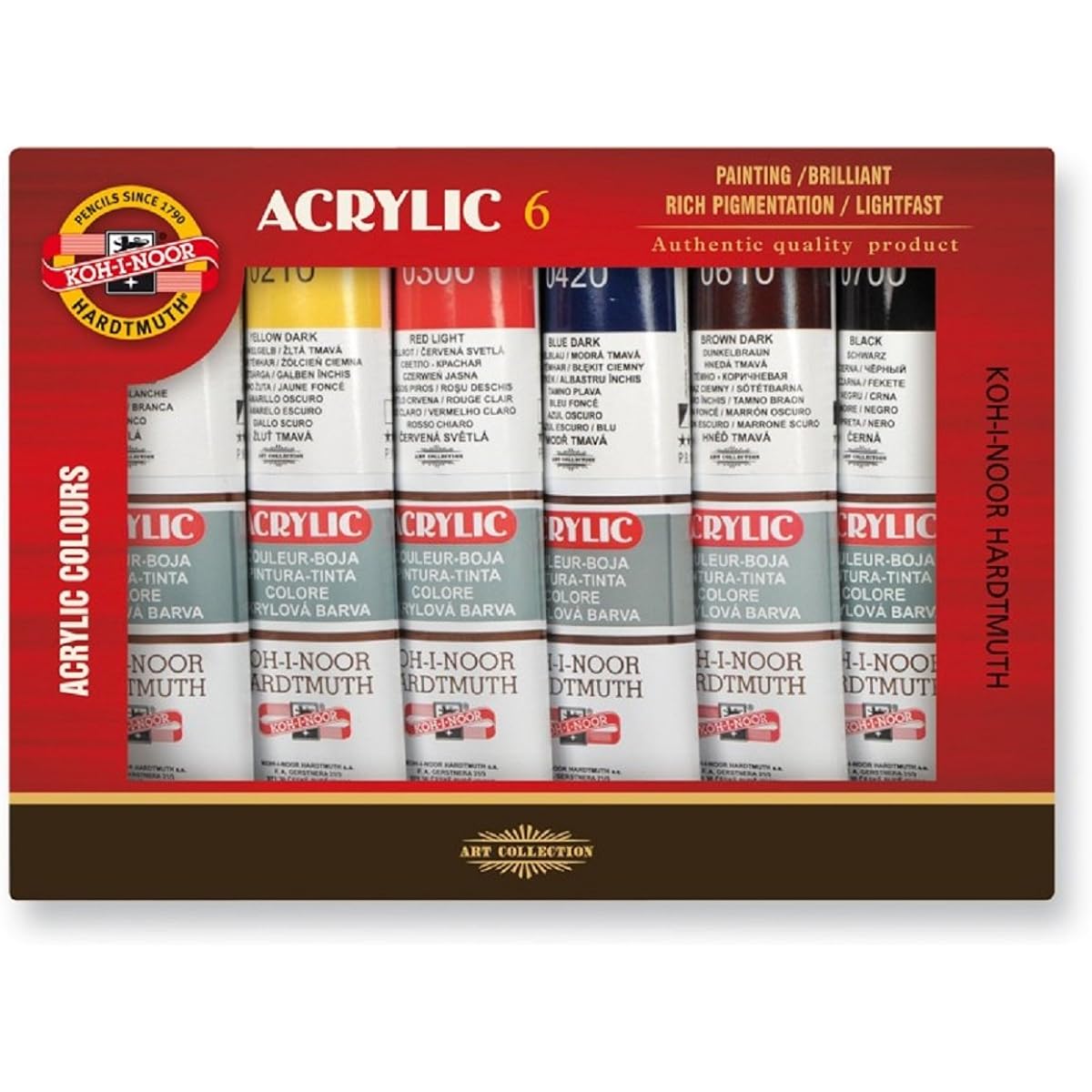 KOH-I-NOOR Set Acrylic Color 6x40ml 6 in SET 01627S0601KS