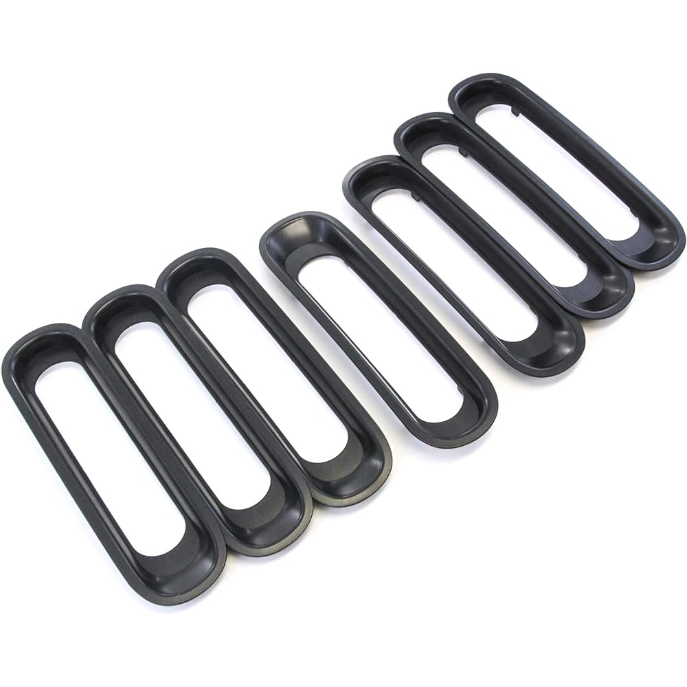 7 Front Grill Insered Guard FITS 2007 - 2017 Geep Langler JK and unlimited black grill rim cover