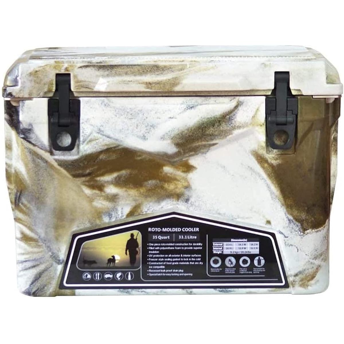 Iceland Cooler Box 35qt [Dessert Camo / 33.1L] iceland cooler box with accessories, maximum cold retention for 5 days BBQ BBQ Outdoor TST [Genuine Product]
