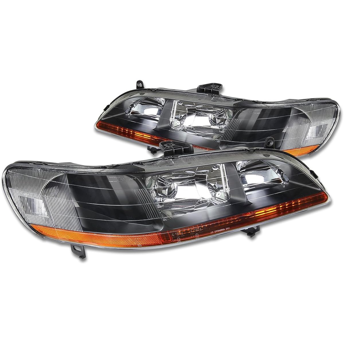 DNA Motoring Headlight 98-02 Honda Accord Black/Amber HL-OH-HA98-BK-AB compatible