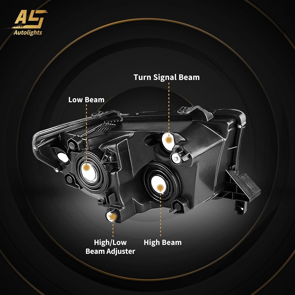 AS Headlight Assembly 2007-2013 Toyota Tandra Headlight Assembly Replacement 07-13 Toyota Tandra /2008-2017 Toyota Sekoya Leiring System No Black Housing Amber Reflectors