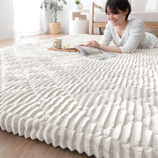 Tansu no Gen Rug 2 Tatami Mats 190 x 190cm Extra Thick 50mm Washable Flannel Quilt Rug Mat Thick Non-Slip Washable Rug Carpet 61300078(91080)