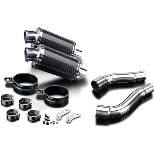 DELKEVIC Slip-on Carbon Oval Muffler TRIUMPH STREET TRIPLE 675 2007-2012 225mm KIT03ER