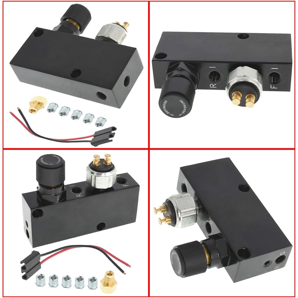 LABWORK Adjustment Type Proposition Valve & Disposal Block Blake Disc/Drum 5 stainless steel joints 3/16 brake lines, brake light switches, wiring pig tails