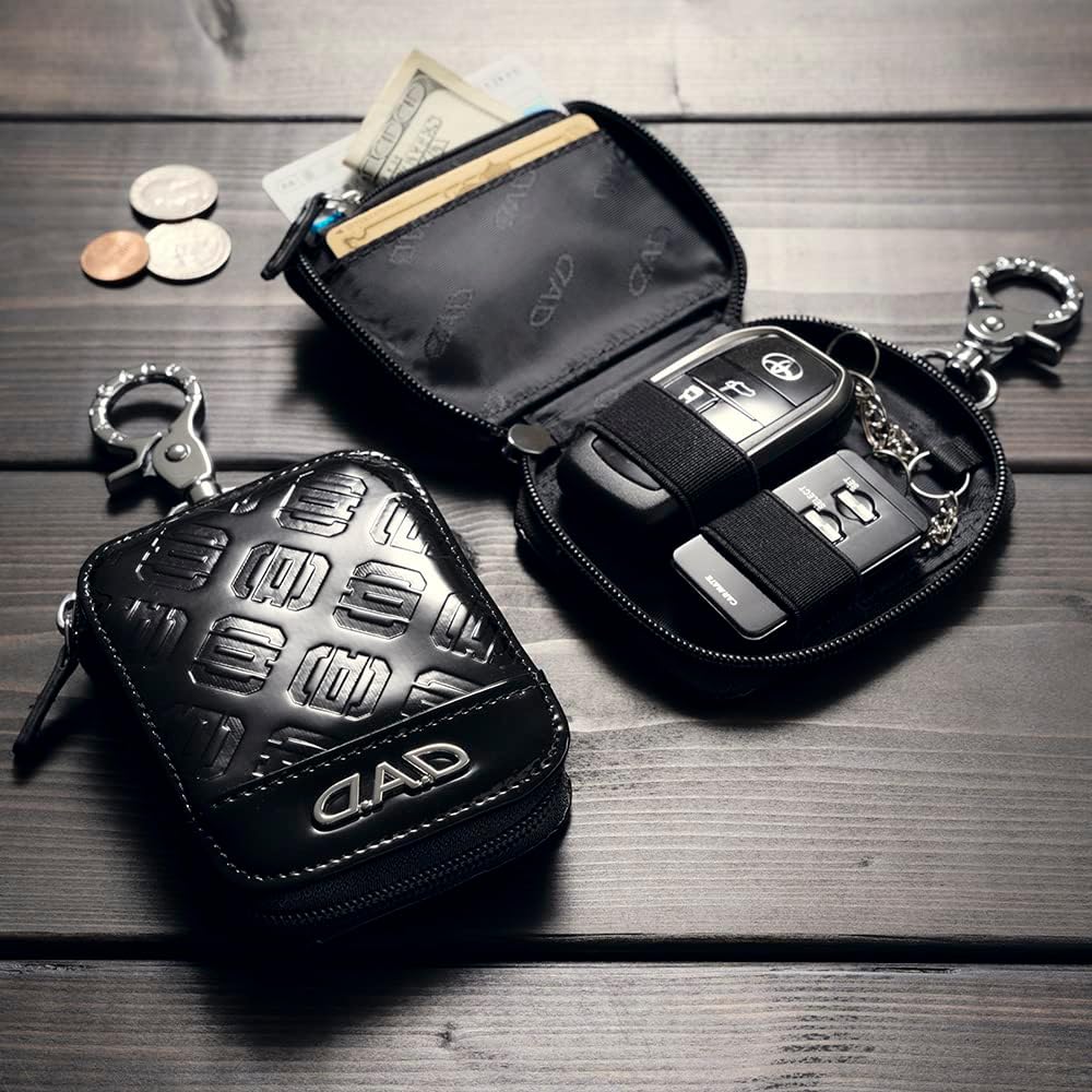 D.A.D Hanasenai Smart Key Case [Monogram Leather Enamel Black/Silver] Double Smart Key Case & Mini Wallet [HA677-02-01] DAD Garcon