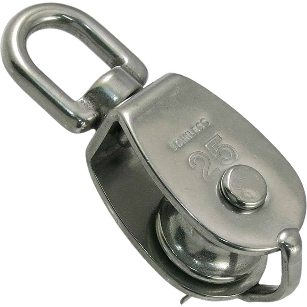 Himejiya Stainless Steel Bean Block Pulley 1 Wheel #25 MB-25