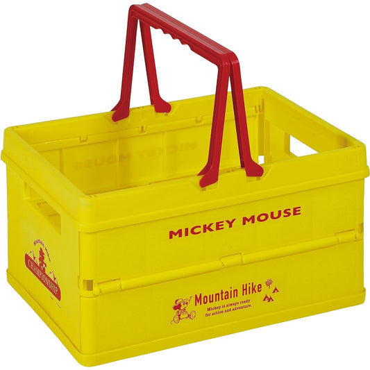 Captain Stag (CAPTAIN STAG) Disney Folding Container Basket Folding Handy FD Container with Handle L Size Width 450 x Depth 315 x Height 255mm Height 65mm when stored Capacity 26L Mickey Mouse/Camping MA-1091