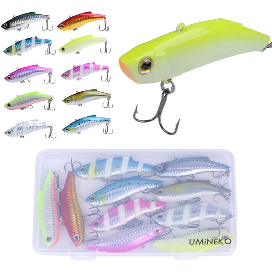 Umineko (UMiNEKO) 9cm 25g Set of 10 Vibration 90mm NKVB009 KEEP Range Vibration Lure Case Seabass Blue Pearl White etc.