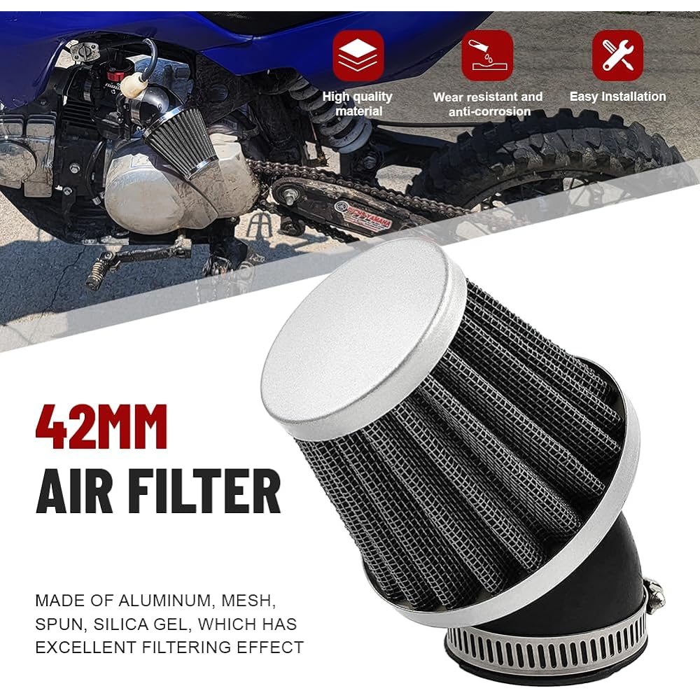 NEWSMARTS 42mm Curve Auto Bai Air Filter Dart Pit Quad ATV Buggy Cart