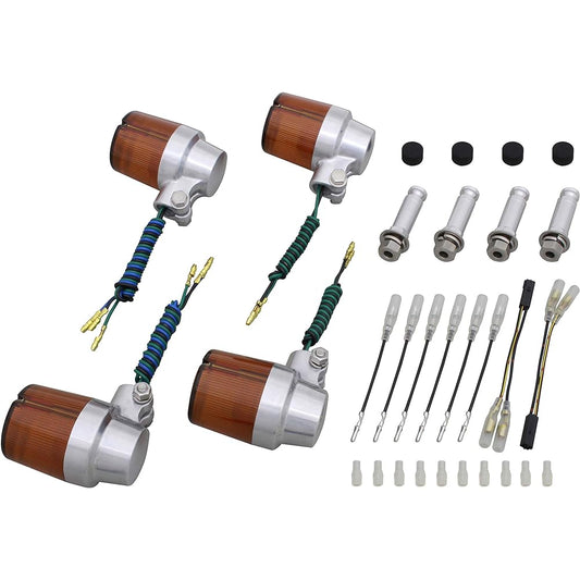 POSH Motorcycle Supplies Turn Signal Super Bike Type Vehicle Specific Set ZEPHYR1100/RS(01-) ZEPHYR750/RS(01-03) ZEPHYR400χ(01-) ZRX400II(01-03) Buff Body/Orange Lens 031593-23