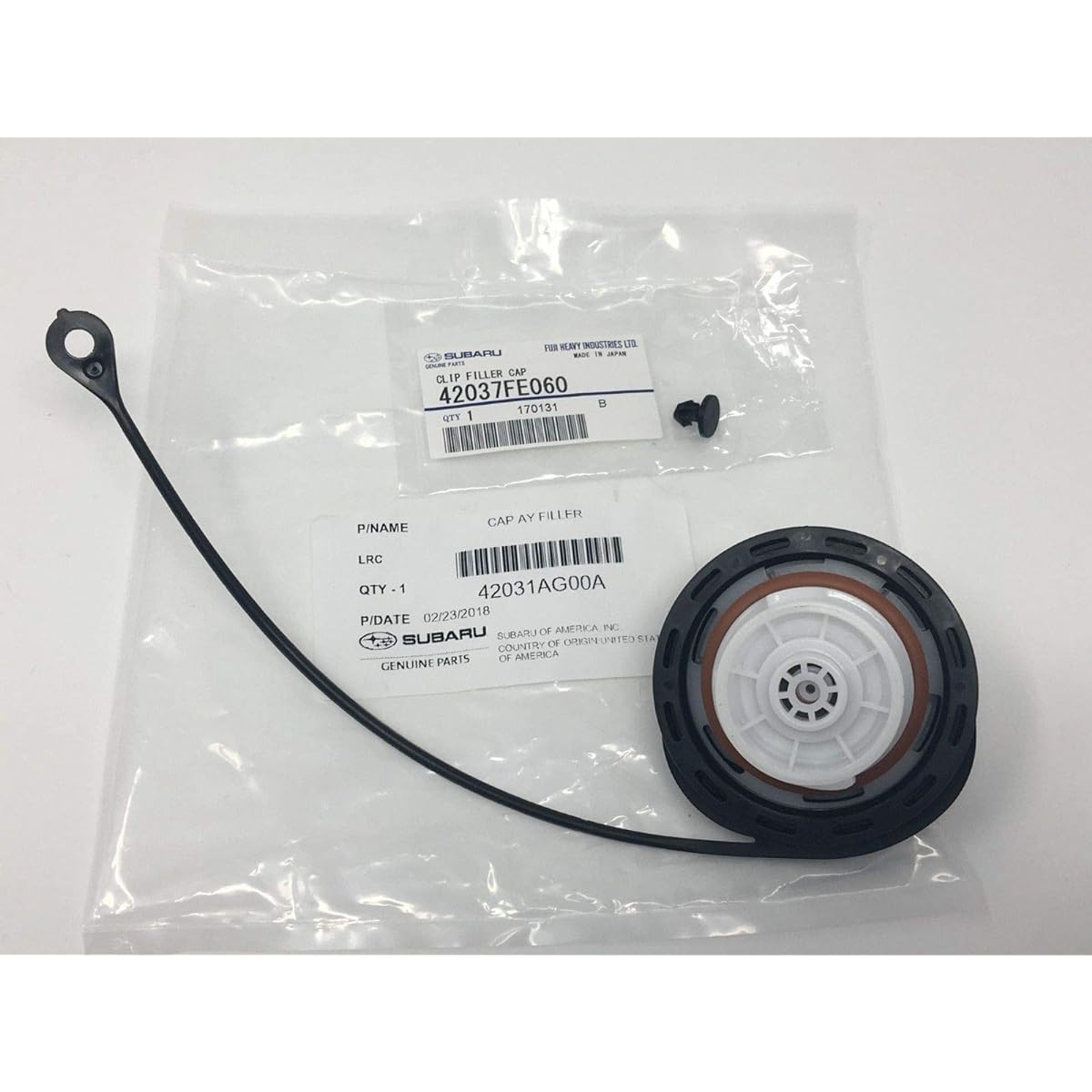 2005-2009 Subaru Legacy and Outback 2010-2012 Tribeca fuel Gas tank filled cap and clip OEM genuine