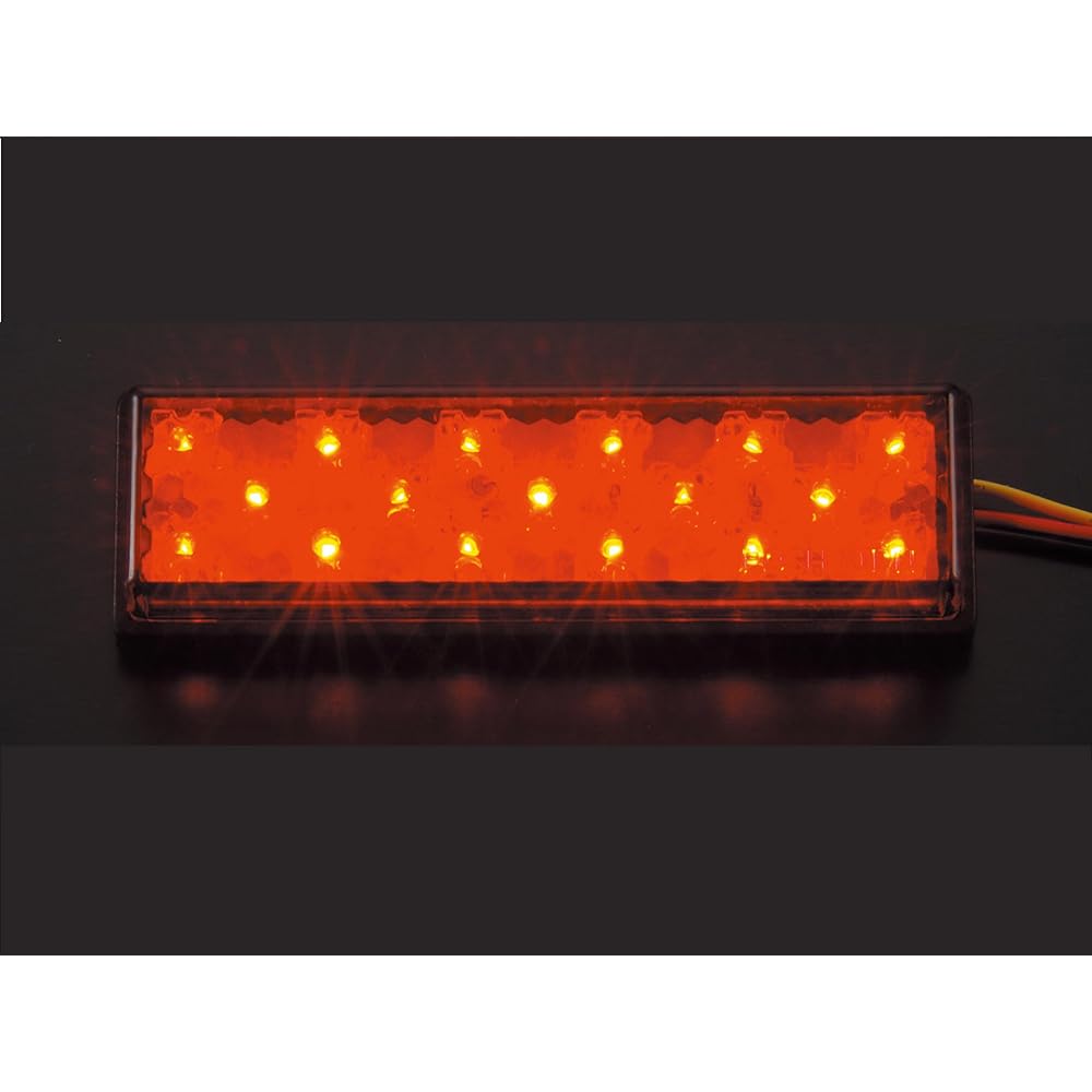 POSH Motorcycle Supplies Paste LED Tail Lamp Universal Square Type Red 090049-90